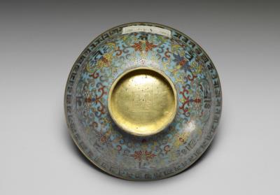 图片[3]-Copper bowl in cloisonne enamels, Qing dynasty, Qianlong reign (1736-1795)-China Archive